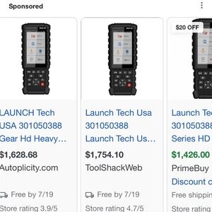 COPY - LAUNCH Tech USA 301050388 Gear Hd Heavy Duty Diagnostic Scan Tool